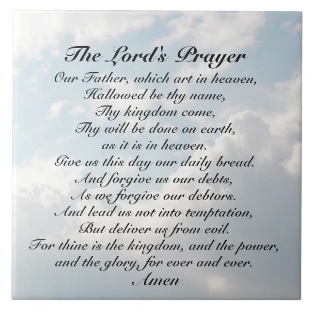 The Lord's Prayer, Matthew 6:9-13 Bible Verse Ceramic Tile | Zazzle