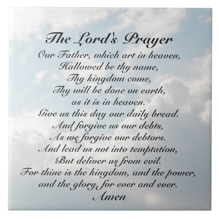 The Lord S Prayer Matthew 6 9 13 Bible Verse Ceramic Tile Zazzle Com The Lord S Prayer Matthew 6 9 13 Bible Verse Ceramic Tile Zazzle Com