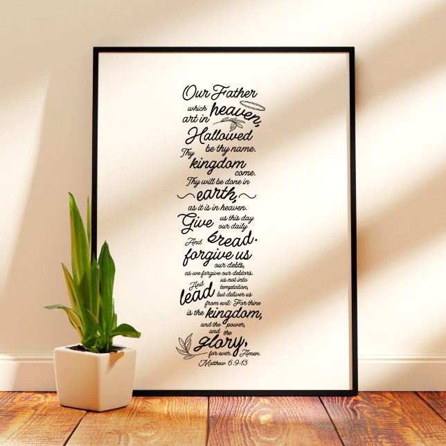 The Lord's Prayer Matthew 6:9-13 Bible Verse Photo Print (Creator Uploaded)