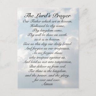 The Lord's Prayer, Matthew 6:9-13 Bible Verse Postcard