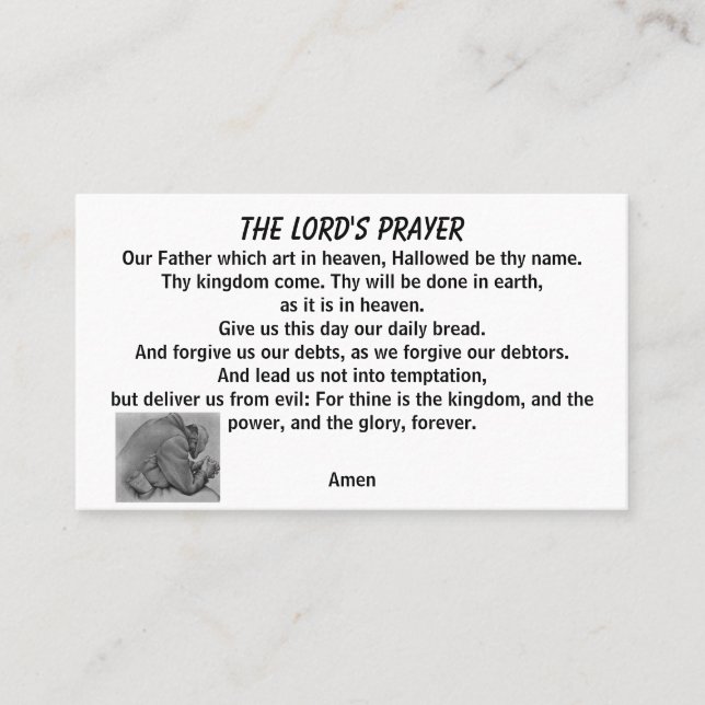 THE LORD'S PRAYER MATTHEW 6:9 BUSINESS CARD (Front)
