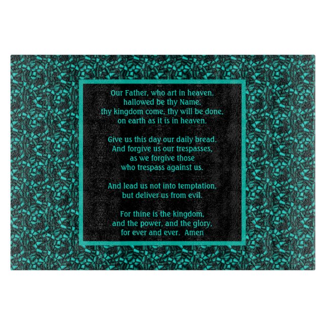 The Lord's Prayer Our Father Abstract Border   Cutting Board (Front)