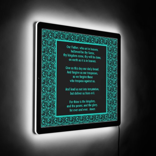 The Lords Prayer Our Father Abstract Border LED Sign