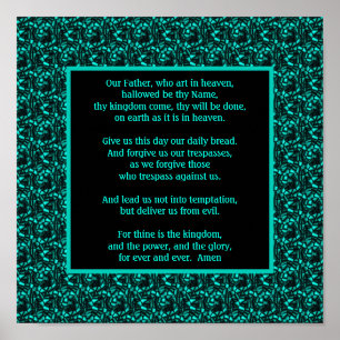 The Lord's Prayer Our Father Abstract Border Poster