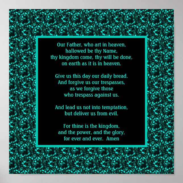 The Lord's Prayer Our Father Abstract Border Poster (Front)