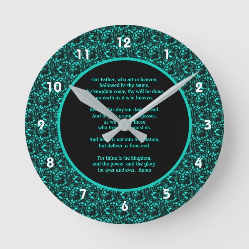 The Lords Prayer Our Father Abstract Border   Round Clock