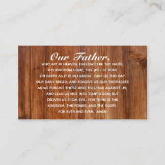 The Lord's Prayer Our Father Business Calling Card