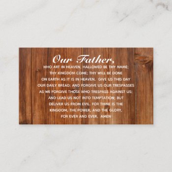 The Lord's Prayer Our Father Business Calling Card by TjsGarden at Zazzle