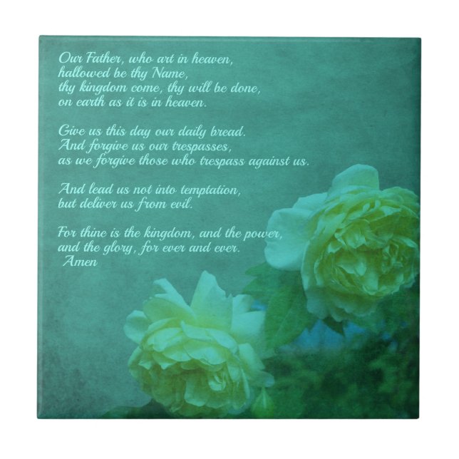 The Lord's Prayer Our Father     Ceramic Tile (Front)
