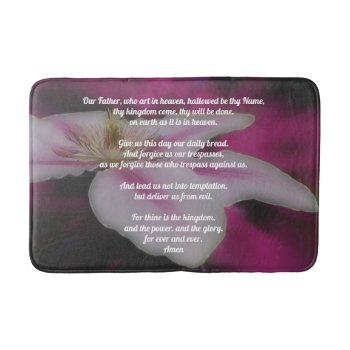 The Lord's Prayer Our Father Clematis  Bath Mat by SmilinEyesTreasures at Zazzle