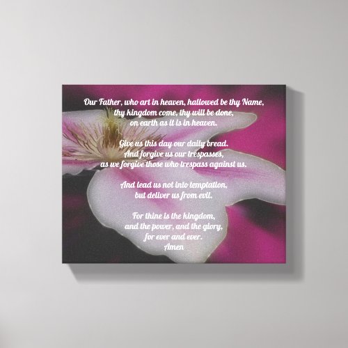 The Lords Prayer Our Father Clematis  Canvas Print