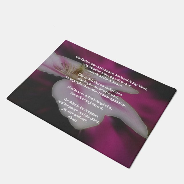 The Lord's Prayer Our Father Clematis   Doormat (Angled)