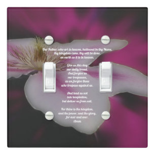 The Lord's Prayer Our Father Clematis Flower Light Switch Cover