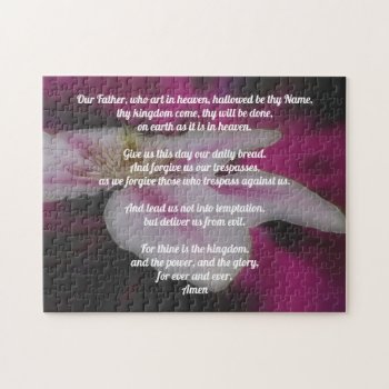 The Lord's Prayer Our Father Clematis     Jigsaw Puzzle by SmilinEyesTreasures at Zazzle