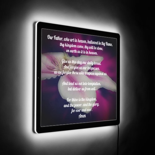 The Lords Prayer Our Father Clematis  LED Sign