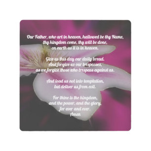 The Lord's Prayer Our Father Clematis Metal Print