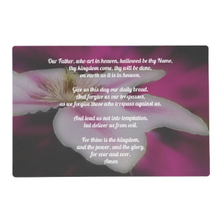 The Lord's Prayer Our Father Clematis Placemat
