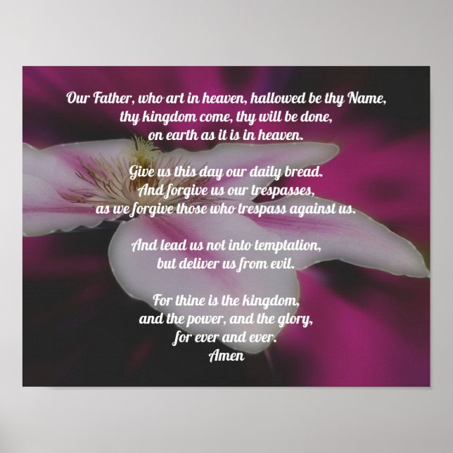 The Lord's Prayer Our Father Clematis Poster (Front)
