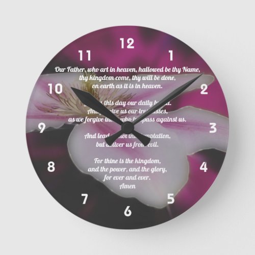 The Lords Prayer Our Father Clematis   Round Clock