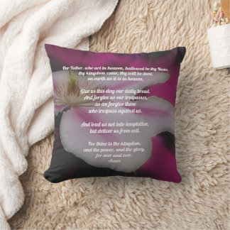 The Lord's Prayer Our Father Clematis    Throw Pillow