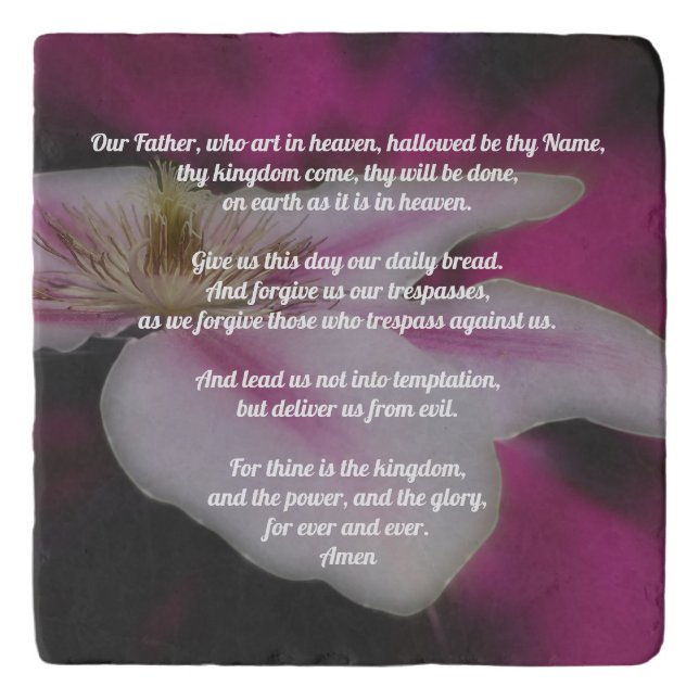 The Lord's Prayer Our Father Clematis  Trivet (Front)