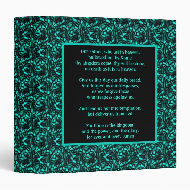 The Lord's Prayer Our Father Inspirational 3 Ring Binder (Front/Spine)