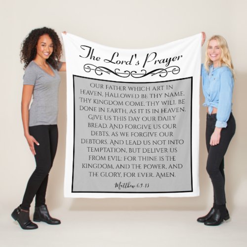 The Lords Prayer  Our Father KJV Fleece Blanket