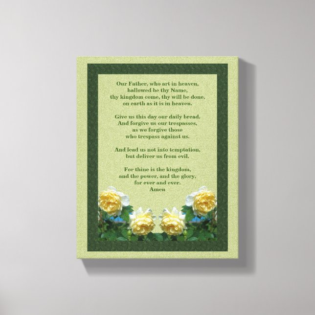The Lord's Prayer Our Father Rose  Canvas Print (Front)