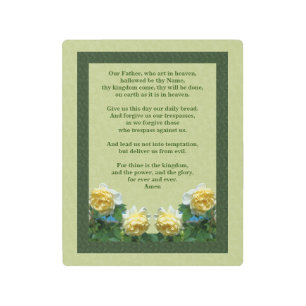 The Lord's Prayer Our Father Rose   Metal Print