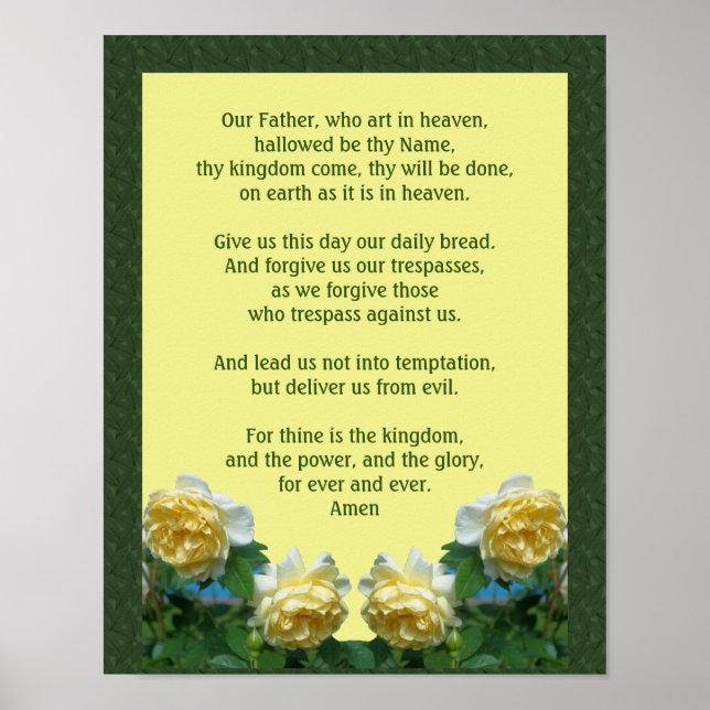 The Lord's Prayer Our Father Rose Poster (Front)