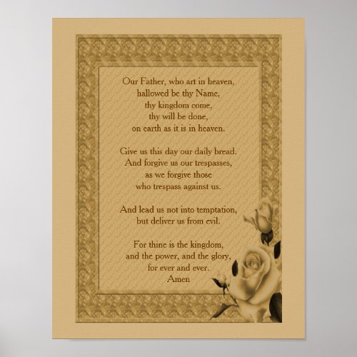 The Lords Prayer Our Father Rosebud Poster