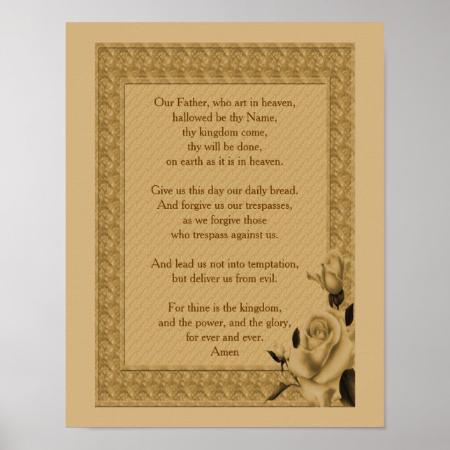 The Lord's Prayer Our Father Rosebud Poster (Front)