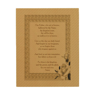 The Lord's Prayer Our Father Rosebud Wood Wall Art