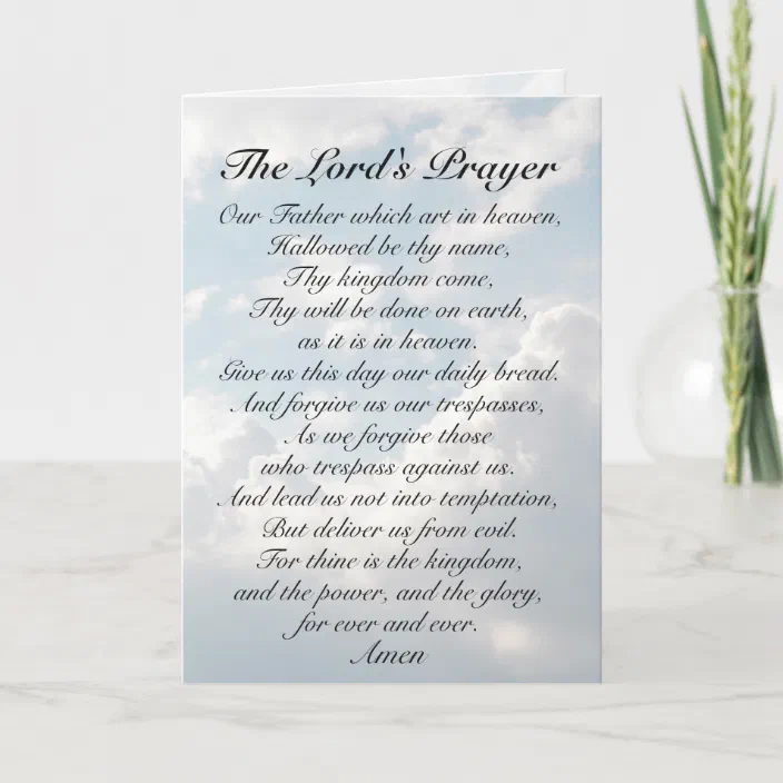 The Lord S Prayer Our Father Which Art In Heaven Card Zazzle Com