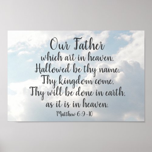 The Lords Prayer Our Father which art in Heaven Poster