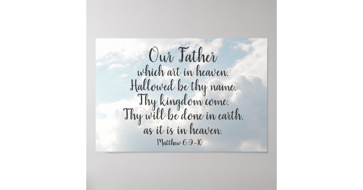 The Lord S Prayer Our Father Which Art In Heaven Poster Zazzle Com