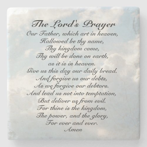 The Lords Prayer Our Father which art in Heaven Stone Coaster