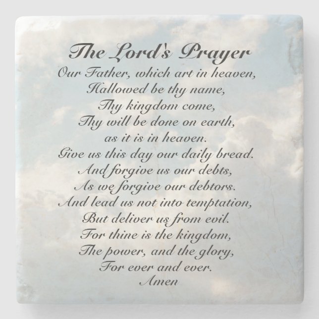 The Lord's Prayer, Our Father which art in Heaven, Stone Coaster (Front)