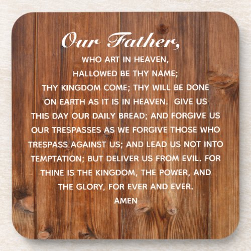 The Lords Prayer Our Father Who Art in Heaven Beverage Coaster