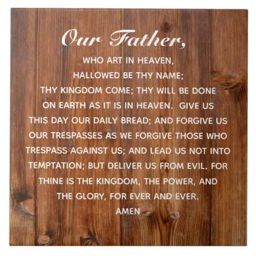 The Lords Prayer Our Father Who Art in Heaven Ceramic Tile