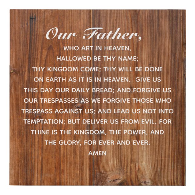 The Lord's Prayer Our Father Who Art in Heaven  Faux Canvas Print (Front)