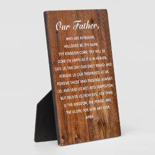 The Lord's Prayer Our Father Who Art in Heaven Plaque