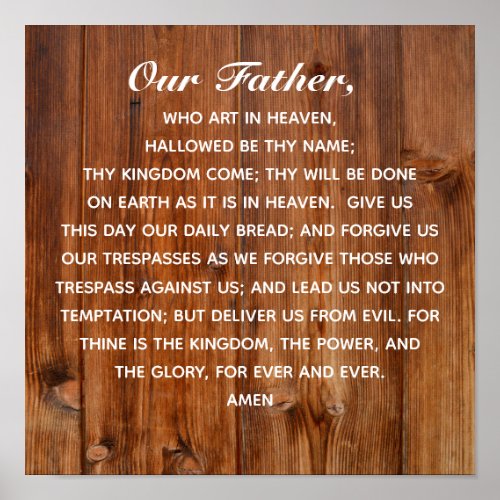 The Lords Prayer Our Father Who Art in Heaven Poster