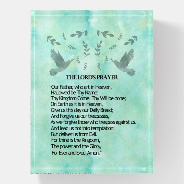 The Lord's Prayer Paperweight (Vertical)