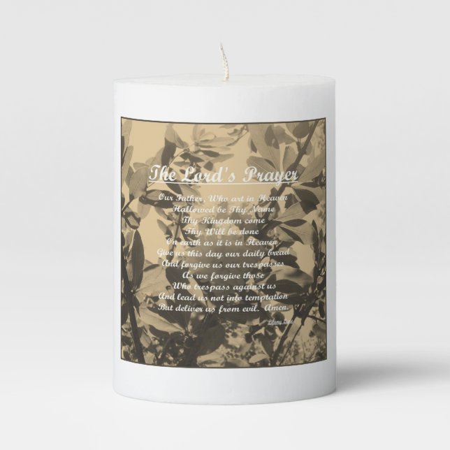 The Lords Prayer Pillar Candle (Front)
