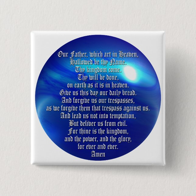 The Lord's Prayer Pinback Button (Front)