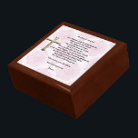 The Lord's Prayer (pink) Jewelry Box<br><div class="desc">This design features a cross and The Lord's Prayer. 
 Artwork by: Tracy Therrien/ Special thanks to: delightful-doodles</div>