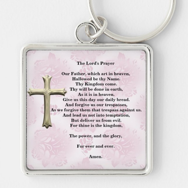 The Lord's Prayer (pink) Keychain (Front)