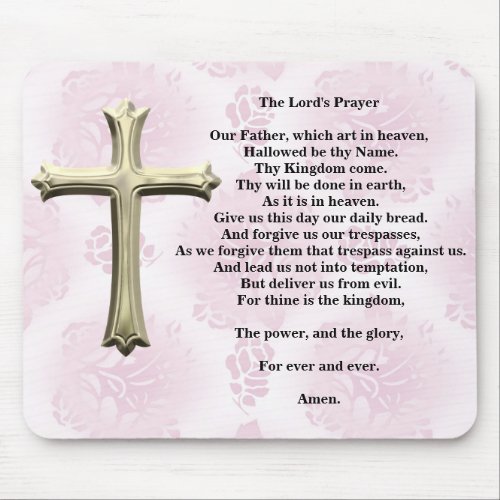 The Lords Prayer pink Mouse Pad