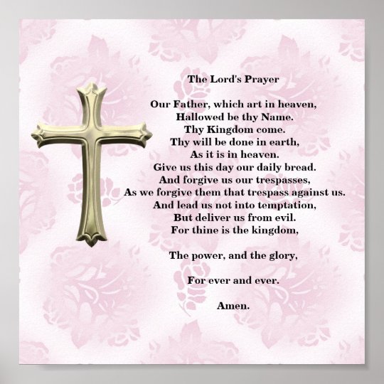 The Lord's Prayer (pink) Poster | Zazzle.com